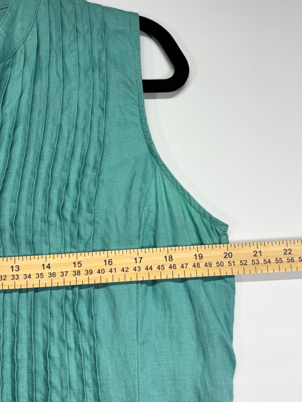 ✨J. Jill 100% Line Pintuck Sleeveless Teal Maxi Dress Size M - Picture 10 of 11